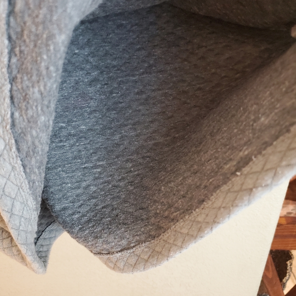 Marine Layer Gray Quilted Knit Short Sleeve Boxy Fit Sweatshirt Top Large - Picture 9 of 9